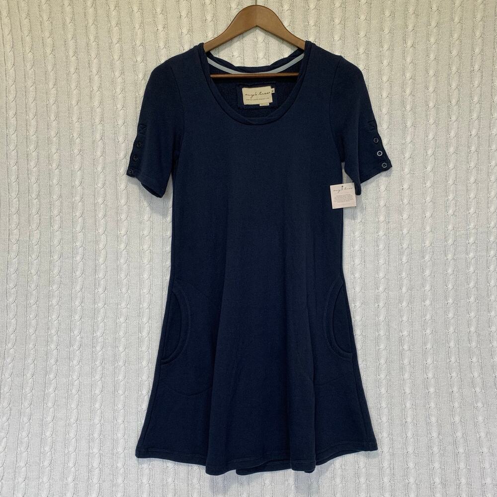 NWT Evy’s Tree Blue Short Sleeve Knit Dress Women's Size XS Minimalist